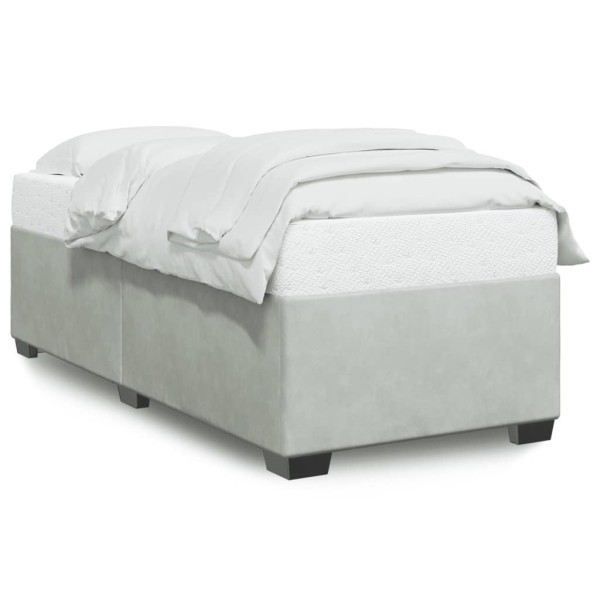 Łóżko tapicerowane rama łóżka ze stelażem szare aksamitne 80x200 cm 705240