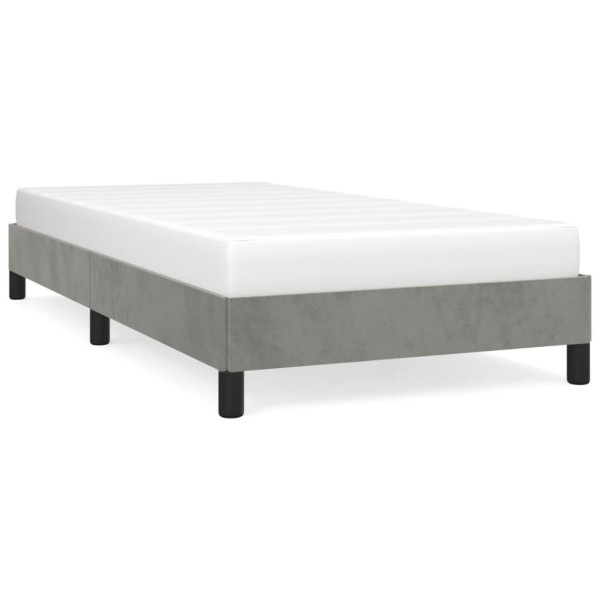 Łóżko tapicerowane rama łóżka ze stelażem szare aksamitne 80x200 cm 706589