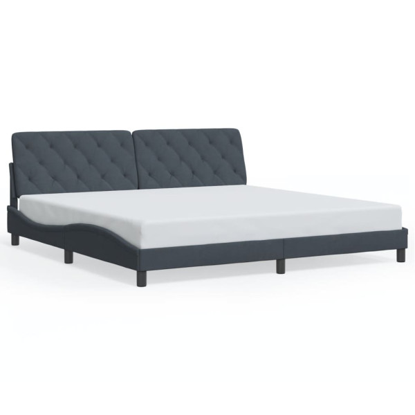 Łóżko Tapicerowane Rama Łóżka Ze Stelażem Szary Aksamit LED 200x200 cm 820744